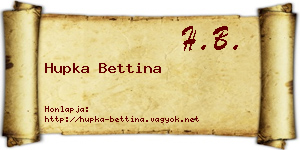 Hupka Bettina névjegykártya
